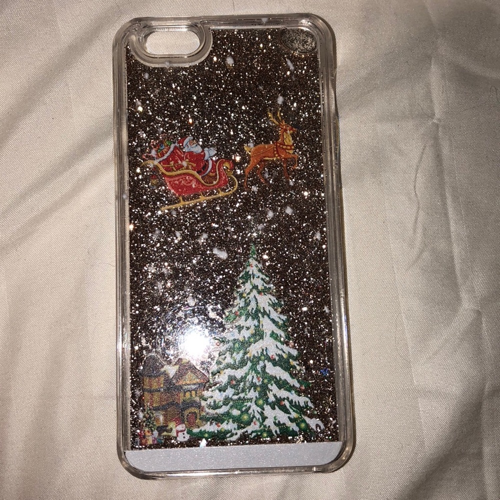 Christmas glitter/snow globe phone case